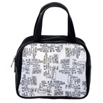 Blackboard Algorithms Black and White Pattern Classic Handbag (One Side) Front