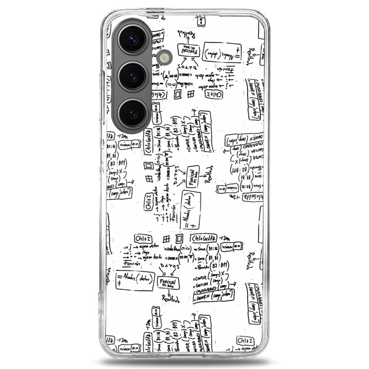 Blackboard Algorithms Black and White Pattern Samsung Galaxy S24 6.2 Inch TPU UV Case