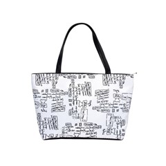 Blackboard Algorithms Black And White Pattern Classic Shoulder Handbag