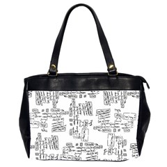 Blackboard Algorithms Black And White Pattern Oversize Office Handbag (2 Sides) by dflcprintsclothing