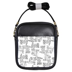 Blackboard Algorithms Black And White Pattern Girls Sling Bag by dflcprintsclothing