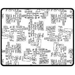 Blackboard Algorithms Black And White Pattern Fleece Blanket (medium)