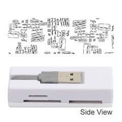 Blackboard Algorithms Black And White Pattern Memory Card Reader (stick)