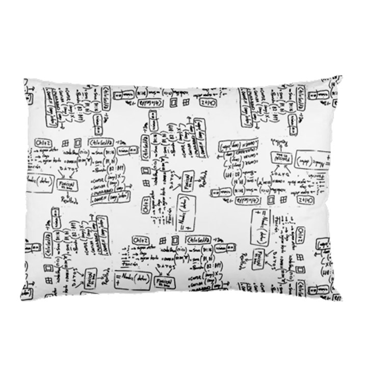 Blackboard Algorithms Black and White Pattern Pillow Case (Two Sides)