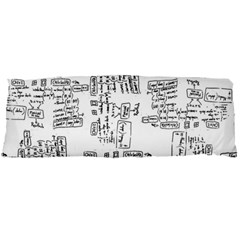 Blackboard Algorithms Black And White Pattern Body Pillow Case Dakimakura (two Sides) by dflcprintsclothing