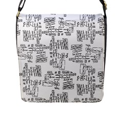 Blackboard Algorithms Black And White Pattern Flap Closure Messenger Bag (l) by dflcprintsclothing