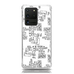 Blackboard Algorithms Black And White Pattern Samsung Galaxy S20 Ultra 6 9 Inch Tpu Uv Case by dflcprintsclothing