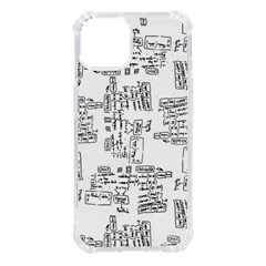 Blackboard Algorithms Black And White Pattern Iphone 14 Tpu Uv Print Case by dflcprintsclothing