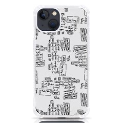 Blackboard Algorithms Black And White Pattern Iphone 13 Tpu Uv Print Case by dflcprintsclothing