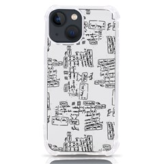 Blackboard Algorithms Black And White Pattern Iphone 13 Mini Tpu Uv Print Case by dflcprintsclothing