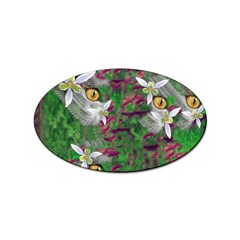 Illustrations Color Cat Flower Abstract Textures Sticker (oval)