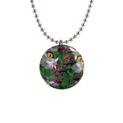 Illustrations Color Cat Flower Abstract Textures 1  Button Necklace by anzea