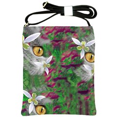 Illustrations Color Cat Flower Abstract Textures Shoulder Sling Bag by anzea