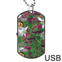 Illustrations Color Cat Flower Abstract Textures Dog Tag Usb Flash (one Side) by anzea