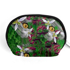 Illustrations Color Cat Flower Abstract Textures Accessory Pouch (medium) by anzea