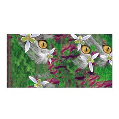 Illustrations Color Cat Flower Abstract Textures Satin Wrap 35  X 70  by anzea