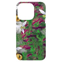 Illustrations Color Cat Flower Abstract Textures Iphone 14 Pro Black Uv Print Case