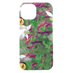 Illustrations Color Cat Flower Abstract Textures Iphone 15 Black Uv Print Pc Hardshell Case by anzea