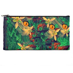 Illustrations Color Cat Flower Abstract Textures Orange Pencil Case