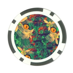 Illustrations Color Cat Flower Abstract Textures Orange Poker Chip Card Guard (10 Pack) by anzea