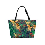 Illustrations Color Cat Flower Abstract Textures Orange Classic Shoulder Handbag Front