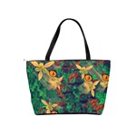 Illustrations Color Cat Flower Abstract Textures Orange Classic Shoulder Handbag Back