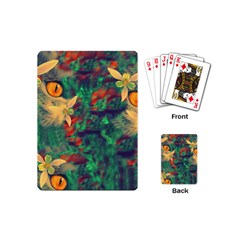 Illustrations Color Cat Flower Abstract Textures Orange Playing Cards Single Design (mini)