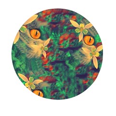 Illustrations Color Cat Flower Abstract Textures Orange Mini Round Pill Box (pack Of 3)