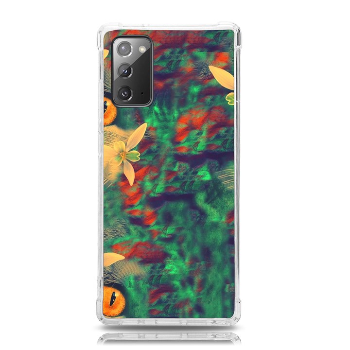 Illustrations Color Cat Flower Abstract Textures Orange Samsung Galaxy Note 20 TPU UV Case