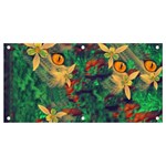 Illustrations Color Cat Flower Abstract Textures Orange Banner and Sign 4  x 2  Front