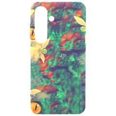 Illustrations Color Cat Flower Abstract Textures Orange Samsung Galaxy S24 6 2 Inch Black Tpu Uv Case by anzea