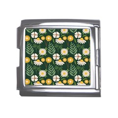 Flower Green Pattern Floral Mega Link Italian Charm (18mm)