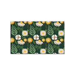 Flower Green Pattern Floral Sticker Rectangular (100 Pack)