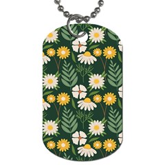 Flower Green Pattern Floral Dog Tag (two Sides) by anzea