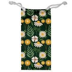 Flower Green Pattern Floral Jewelry Bag by anzea