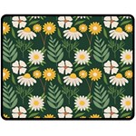 Flower Green Pattern Floral Fleece Blanket (Medium) 60 x50  Blanket Front