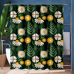 Flower Green Pattern Floral Shower Curtain 60  X 72  (medium)  by anzea