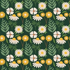 Flower Green Pattern Floral Play Mat (square) by anzea