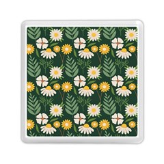 Flower Green Pattern Floral Memory Card Reader (square) by anzea