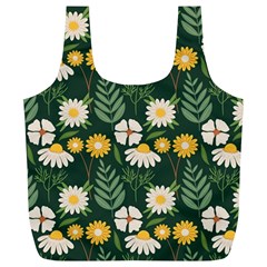 Flower Green Pattern Floral Full Print Recycle Bag (xl) by anzea