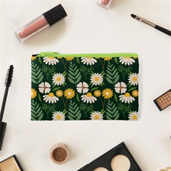 Flower Green Pattern Floral Cosmetic Bag (xs) by anzea