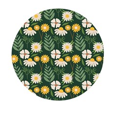 Flower Green Pattern Floral Mini Round Pill Box