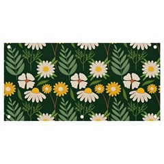 Flower Green Pattern Floral Banner And Sign 4  X 2  by anzea