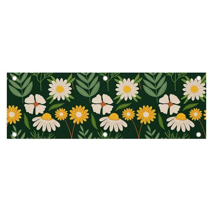 Flower Green Pattern Floral Banner and Sign 6  x 2 