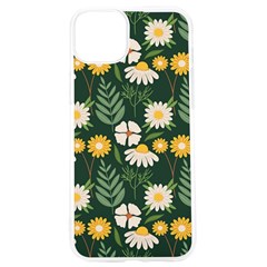 Flower Green Pattern Floral Iphone 15 Pro Tpu Uv Print Case by anzea