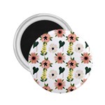 Flower White Pattern Floral 2.25  Magnets Front