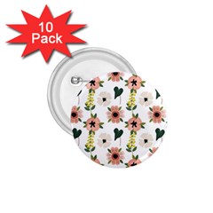 Flower White Pattern Floral 1 75  Buttons (10 Pack) by anzea