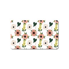 Flower White Pattern Floral Magnet (name Card) by anzea