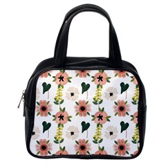 Flower White Pattern Floral Classic Handbag (one Side) by anzea