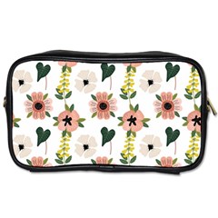 Flower White Pattern Floral Toiletries Bag (one Side) by anzea